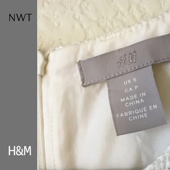 H&M Cream Tweed Boucle Mini Dress, Sz S - Picture 6 of 11